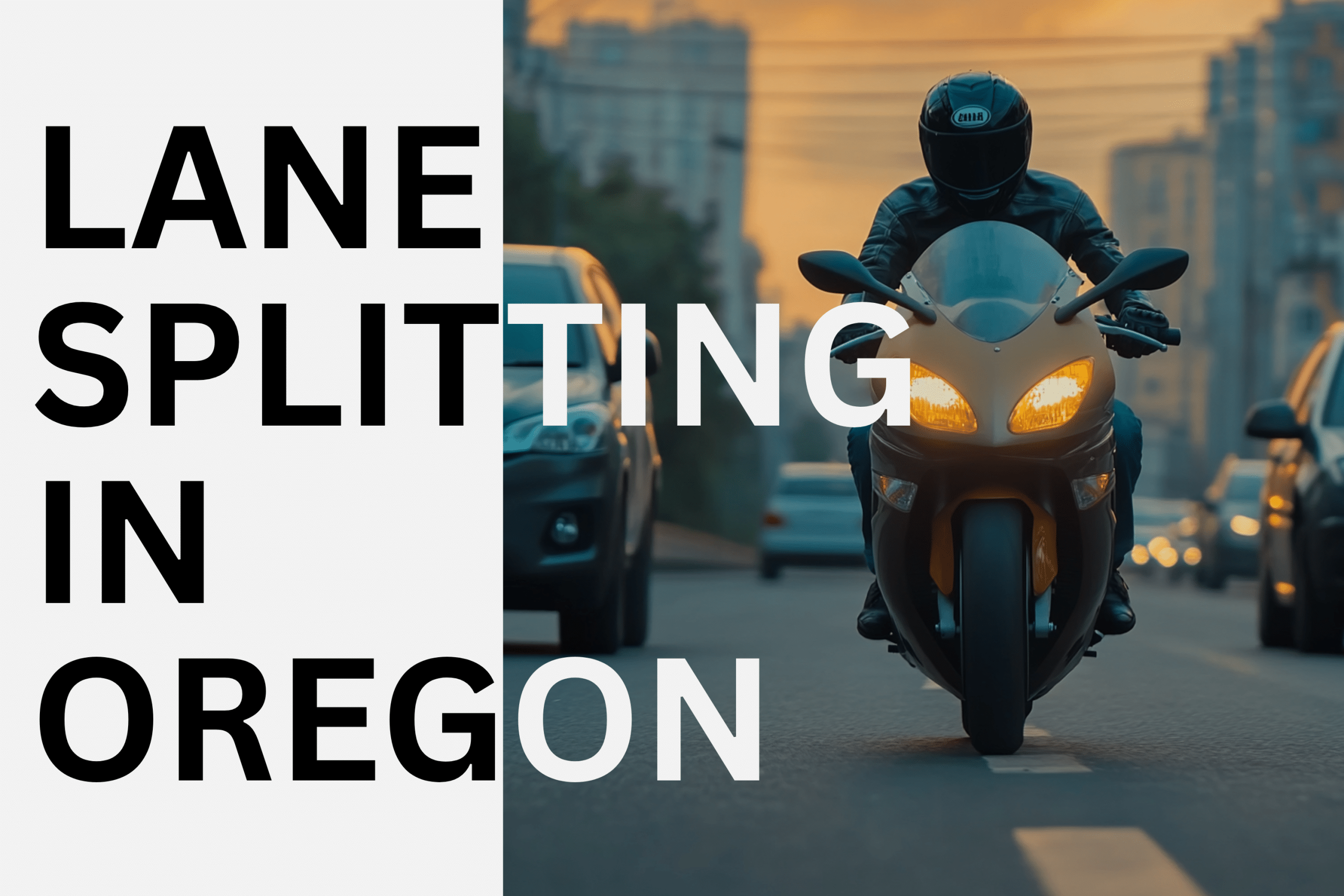 Lane Splitting in Oregon gray background Lane Splitting in Oregon gray background