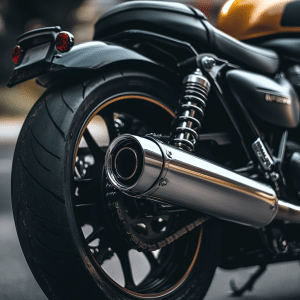 motorcycle with muffler that amplifies sound AI generated image motorcycle with muffler that amplifies sound AI generated image